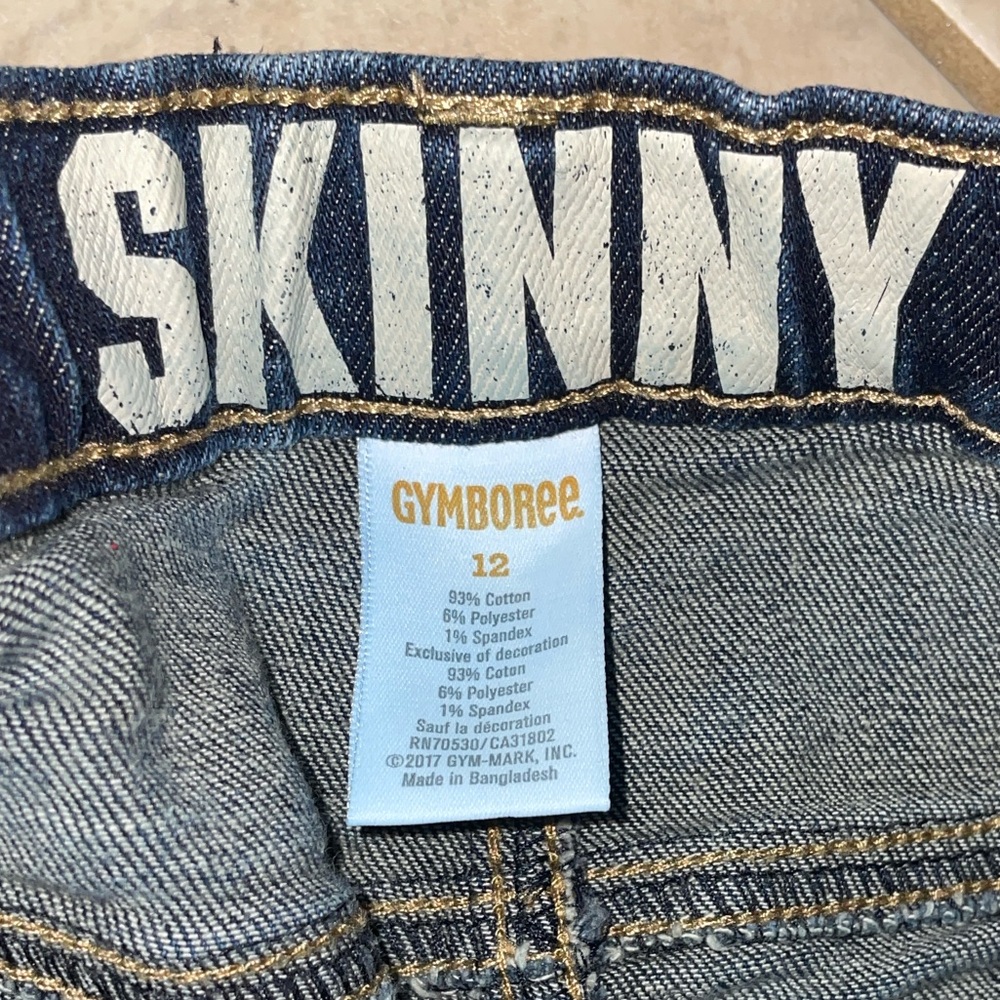Gymboree Boys Blue Jeans Size 12 adjustable waist straps - Picture 4 of 5